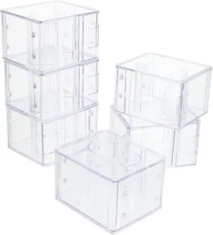 6pcs Transparent Watch Display Boxes Stackable Watch Cases for Men Containers Lids for Organizing Jewelry Easy to Clean Convenient Storage Box for Collectors