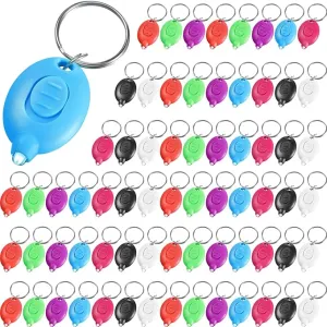 70 Pcs Mini Keychain LED Flashlight Mini Keychain Flashlight Badge Lights for Nurses Key Ring Light Torch Light Lamp with White Beam Shell for Camping Outdoor Equipment, 7 Colors