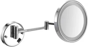 8 Inch Wall Mount LED Lighted Makeup Mirror Magnifying Premium Cosmetic Mirror 180° Swivel Extendable Vanity Mirror for Bathroom UK Plug