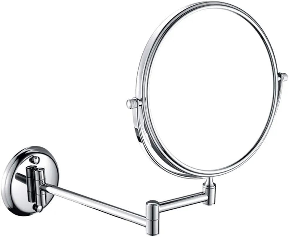 8-Inch Wall Mounted Makeup Mirror - Double-Sided Adjustable Vanity Mirror with 5X/7X Magnification Nickel Finish Swivel Design for Bathroom and Cosmetic Use Cosmetic Mirror