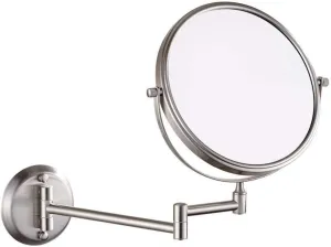 8-Inch Wall Mounted Makeup Mirror - Double-Sided Adjustable Vanity Mirror with 5X/7X Magnification Nickel Finish Swivel Design for Bathroom and Cosmetic Use Cosmetic Mirror