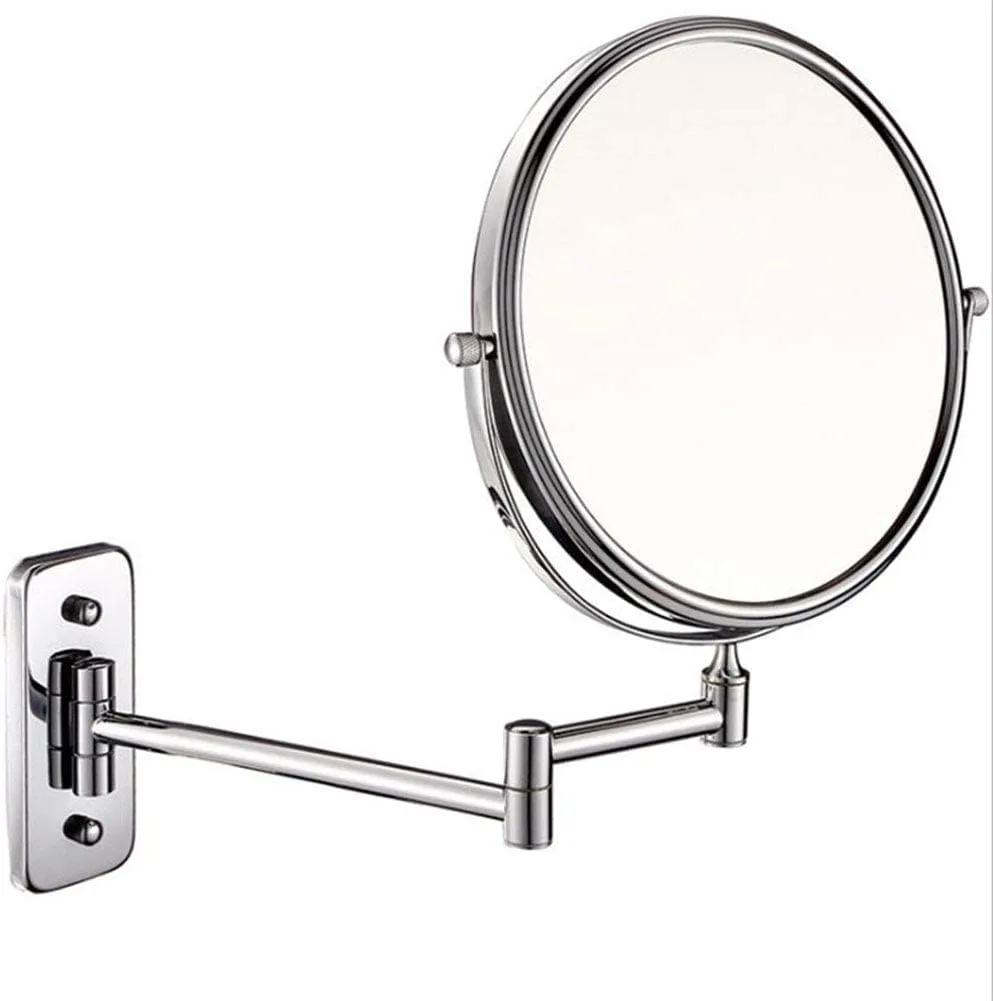 8 Inches Wall Mounted Makeup Mirror, Double Sided 3X Magnification 360° Swivel Extendable Cosmetic Vanity Mirror for Bathroom Hotels,6inches (Color : 8inches)