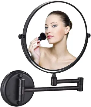8Inch Round Wall Mount Makeup Mirror,Shaving Mirrors Double-Sided Swivel;Magnification Vanity Mirror