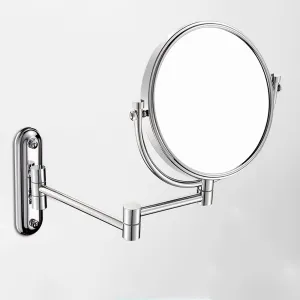 8inches Wall Mounted Makeup Mirror with Magnification, Two-Sided 360° Swivel Cosmetic Vanity Mirror, Magnifying Mirror Extra Long Arm, Extendable Bathroom Mirror