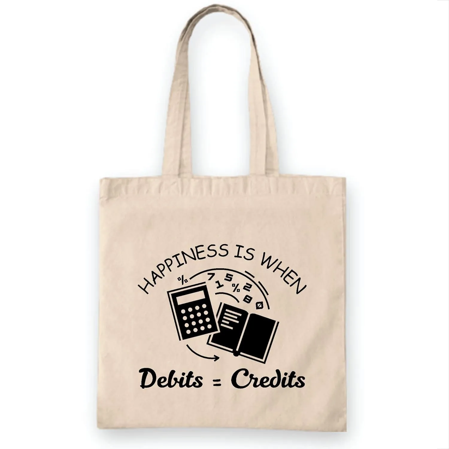 Accountant Tax Preparer Debt Free Gift Tote Bag Bookkeeper Natural White Multicolor Canvas Tote Bag