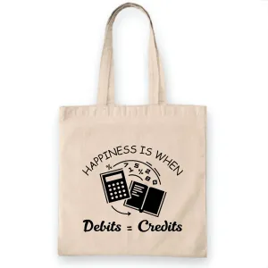 Accountant Tax Preparer Debt Free Gift Tote Bag Bookkeeper Natural White Multicolor Canvas Tote Bag