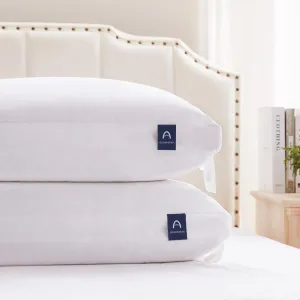 ACCURATEX Pillows Queen Size Set of 2, Hybrid Shredded Memory Foam Pillow[Adjustable Loft], Fluffy Down Alternative Fill Removable Cotton Cover, Firm Supportive Pillow for Side Back Sleepers