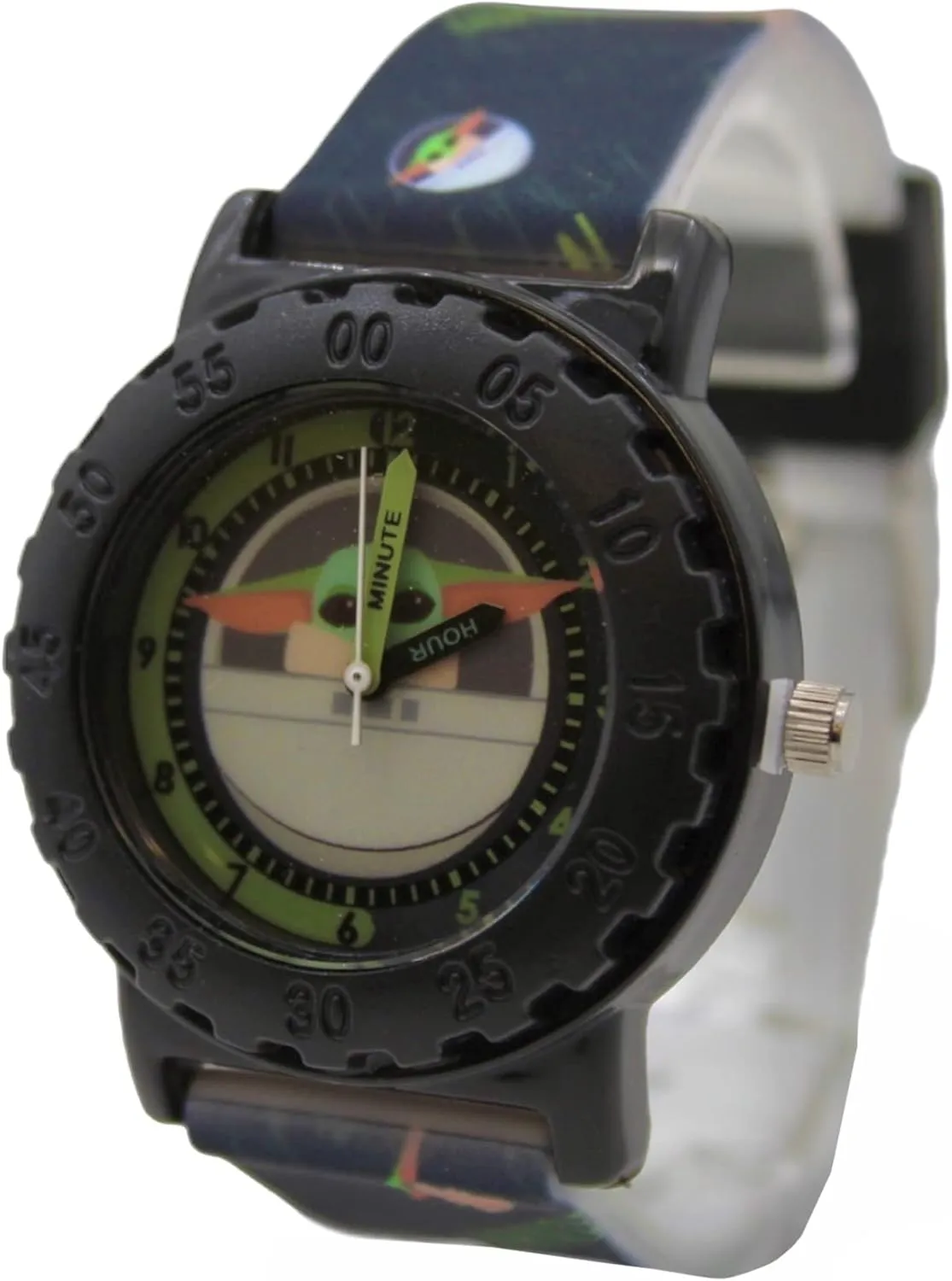Accutime Kids Star Wars Baby Yoda Analog Quartz Wrist Watch with Small Face, Green Accents for Girls, Boys, Kids All Ages (MNL9001AZ)