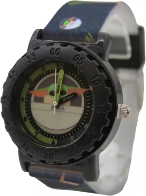 Accutime Kids Star Wars Baby Yoda Analog Quartz Wrist Watch with Small Face, Green Accents for Girls, Boys, Kids All Ages (MNL9001AZ)