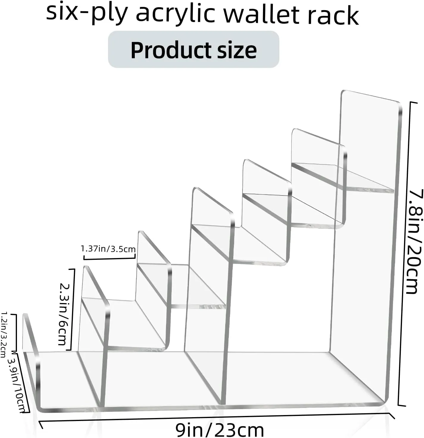 Acrylic Wallet Display Stand Purse Handbag Organizer, Clear Jewelry Riser Display Stand Purse Display Rack, Acrylic Display Shelf for Cosmetic Perfume Jewelry Sunglasses Handbag (2 PCS-6 Tier)