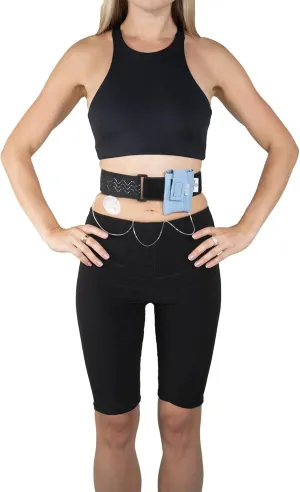 Adjustable Sky Blue Insulin Pump Belt – Diabetic Insulin Pump Stretch Band – Waist Belt Insulin Pump Case – Compatible with Medtronic 780G – Assembled in the USA (Large)