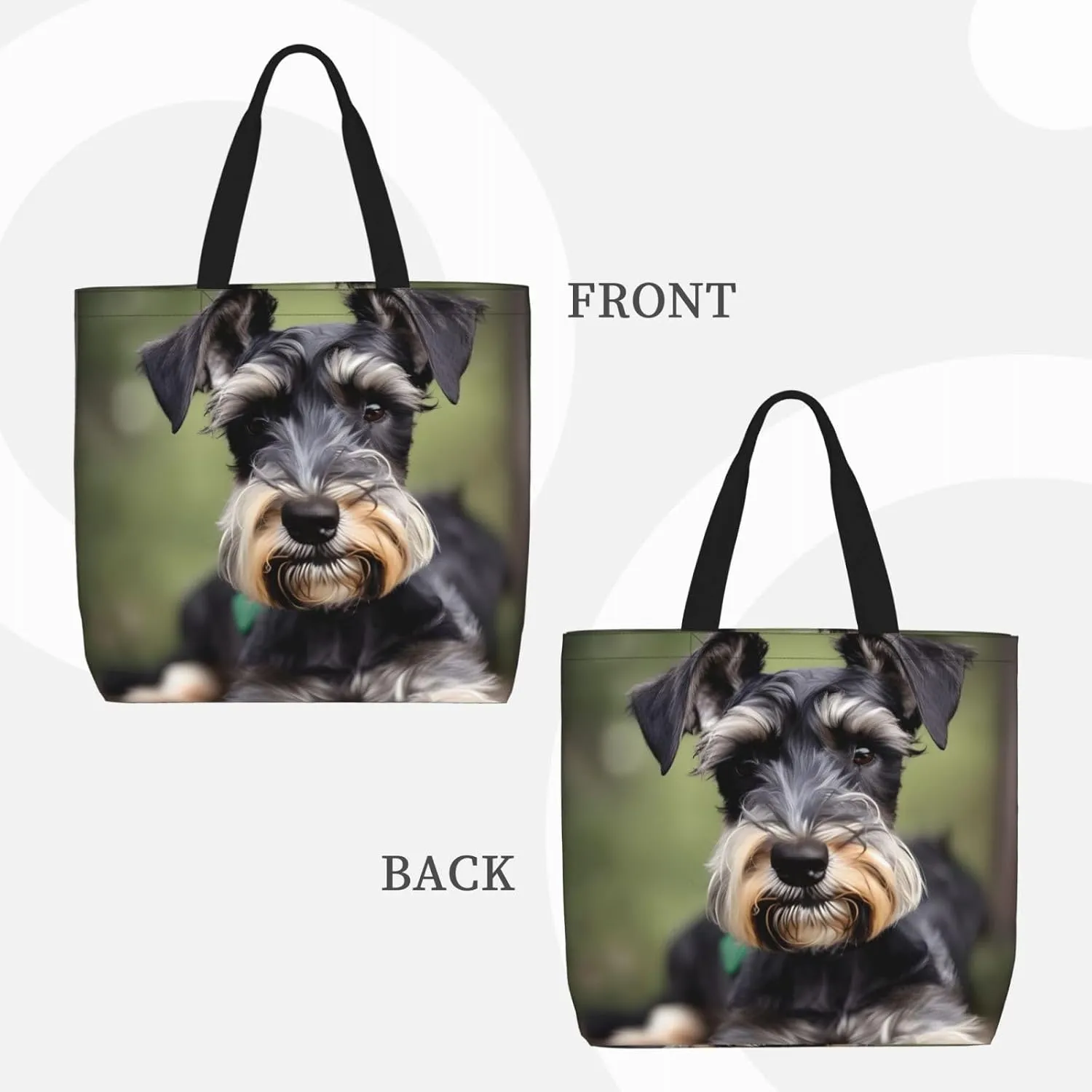 Adorable Schnauzer Print Fashion Tote Bag,Travel Handbag For Women, Hobo Bags, Work Shoulder Bags Crossbody Bag