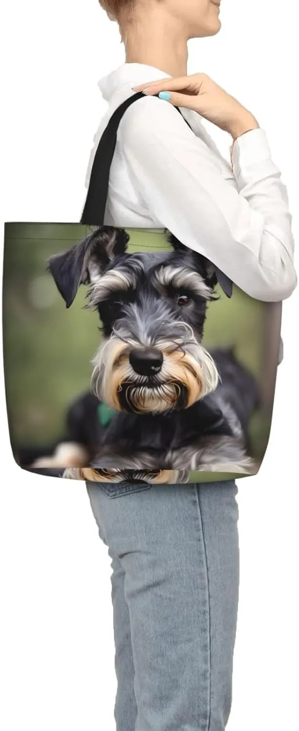 Adorable Schnauzer Print Fashion Tote Bag,Travel Handbag For Women, Hobo Bags, Work Shoulder Bags Crossbody Bag