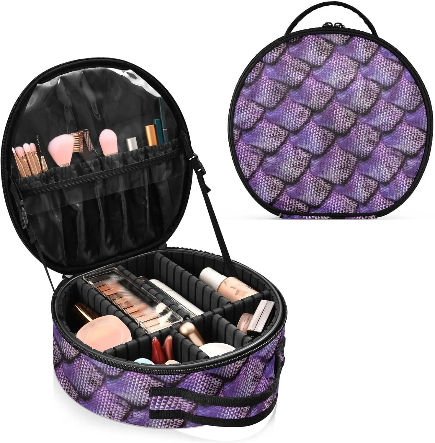ALAZA Abstract Seamless Snake Skin Travel Cosmetic Organizer Make up Organizer Toiletry Bag