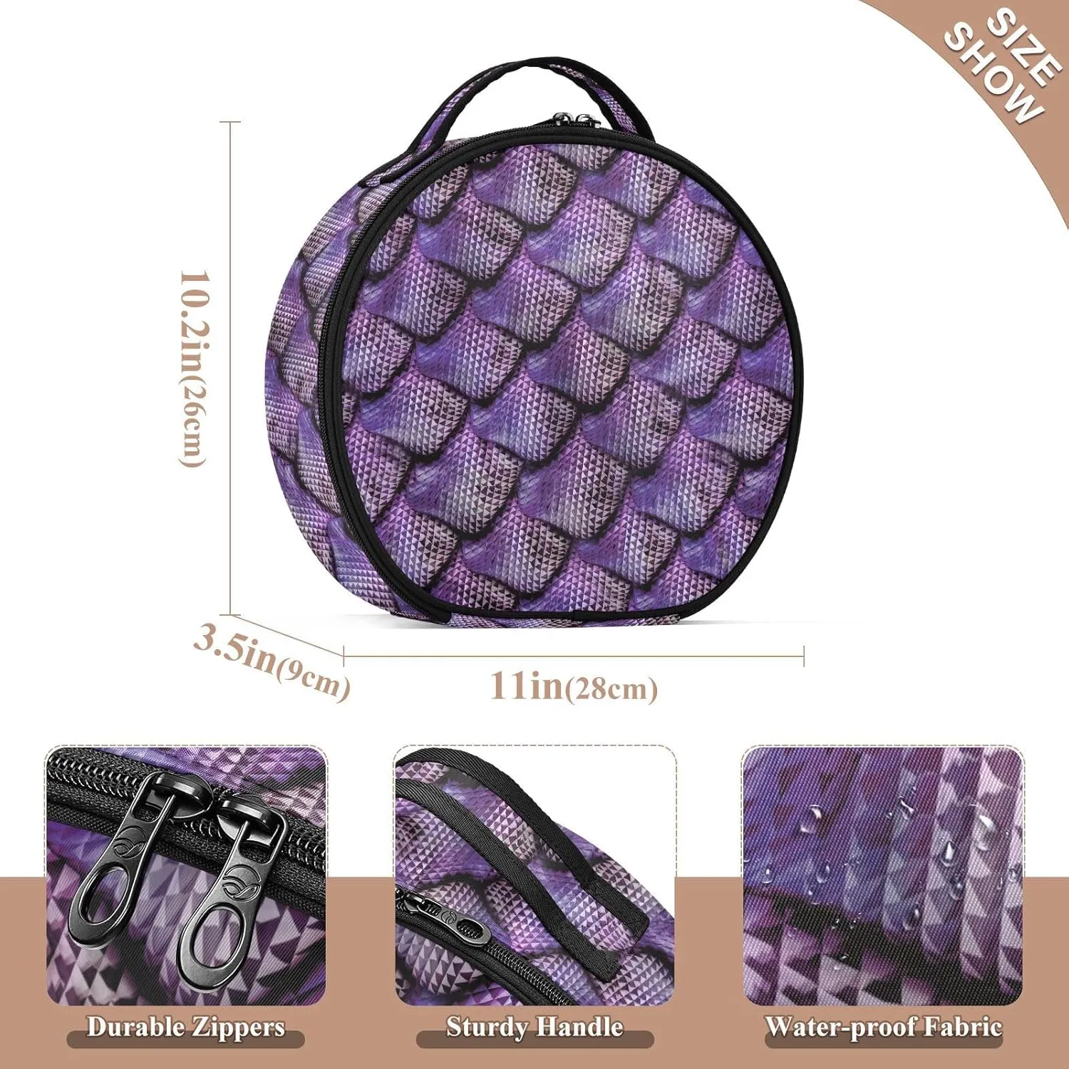 ALAZA Abstract Seamless Snake Skin Travel Cosmetic Organizer Make up Organizer Toiletry Bag