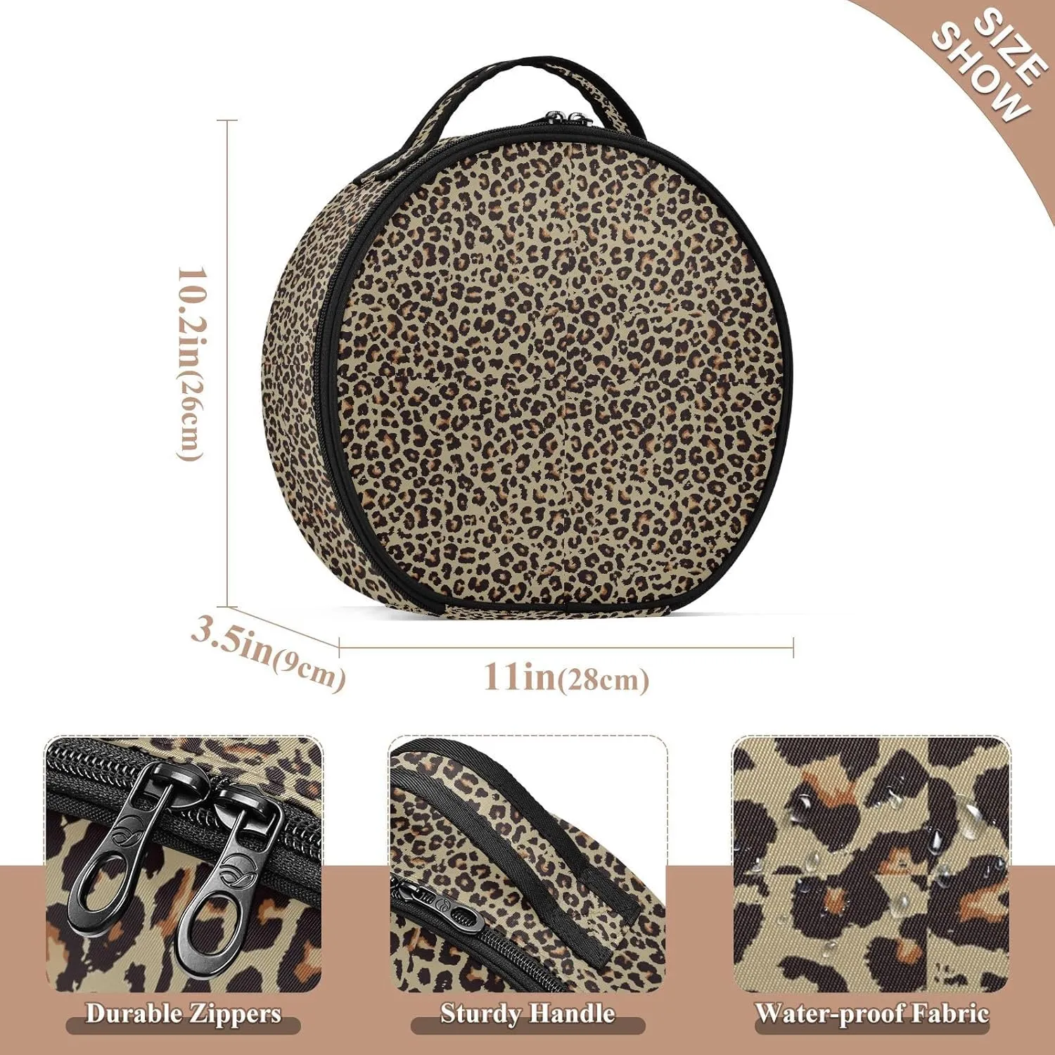 ALAZA Cheetah Leopard Print Animal Skin Toiletry Bag Travel Makeup Case Organizer for Women