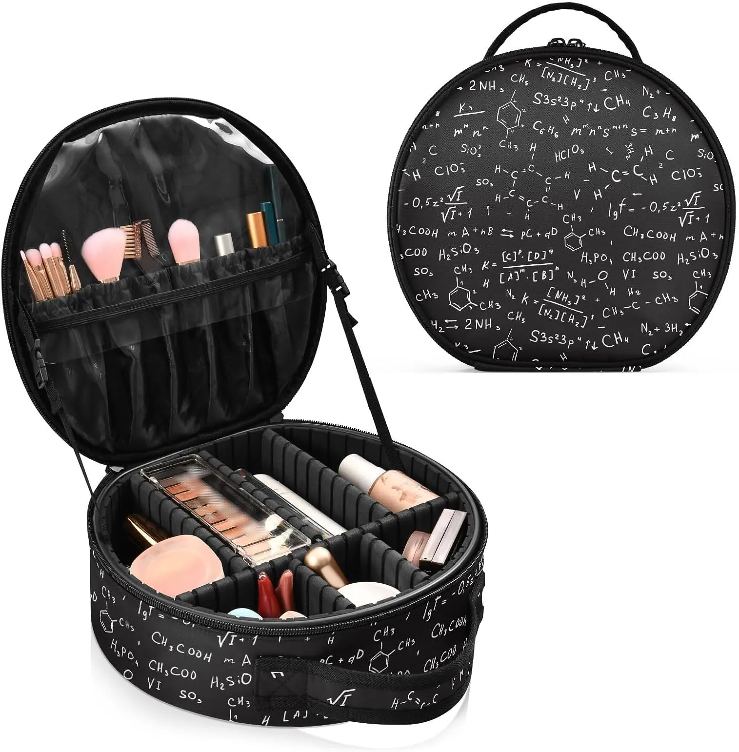 ALAZA Chemical Formulas Makeup Bag Travel Cosmetic Bag Large Toiletry Organizer