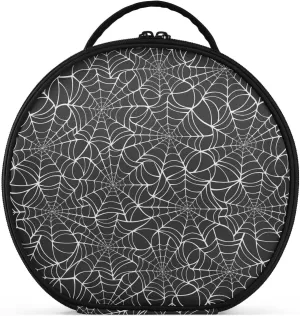 ALAZA Halloween White and Black Spider Web Travel Makeup Train Case Makeup Cosmetic Case with Adjustable Dividers