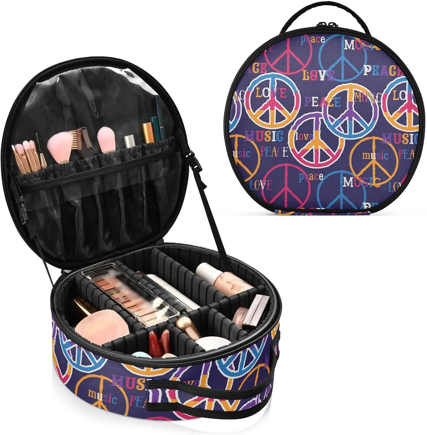 ALAZA Peace Portable Cosmetic Bag Large Capacity Makeup Bags