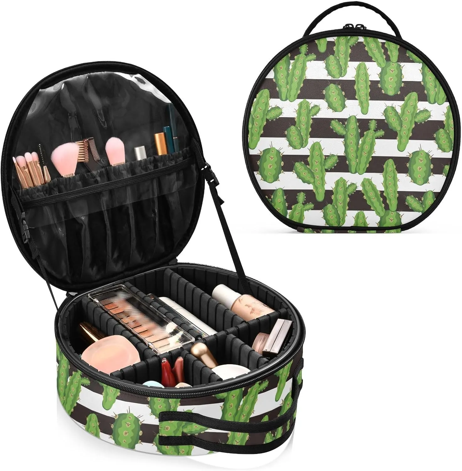 ALAZA Peruvian Cactus Travel Cosmetic Organizer Make up Organizer Toiletry Bag