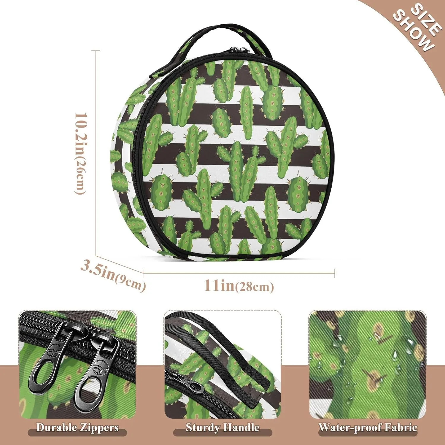 ALAZA Peruvian Cactus Travel Cosmetic Organizer Make up Organizer Toiletry Bag