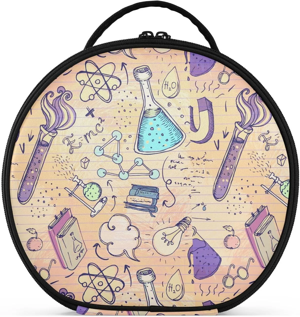 ALAZA Science Lab Objects Biology Geology Alchemy Chemistry Makeup Bag Travel Cosmetic Bag Large Toiletry Organizer