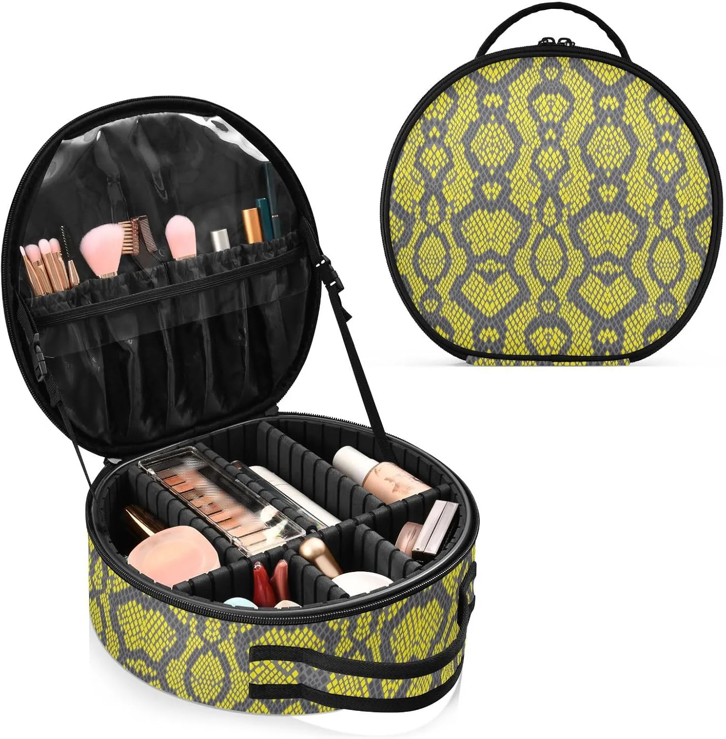 ALAZA Seamless Snake Skin Toiletry Bag Travel Makeup Case Organizer for Women
