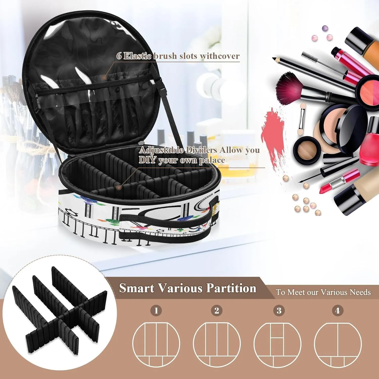 ALAZA Virgo Zodiac Moon Sign Toiletry Bag Travel Makeup Case Organizer for Women