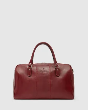 Albertis Piccolo Red Leather Duffle Bag