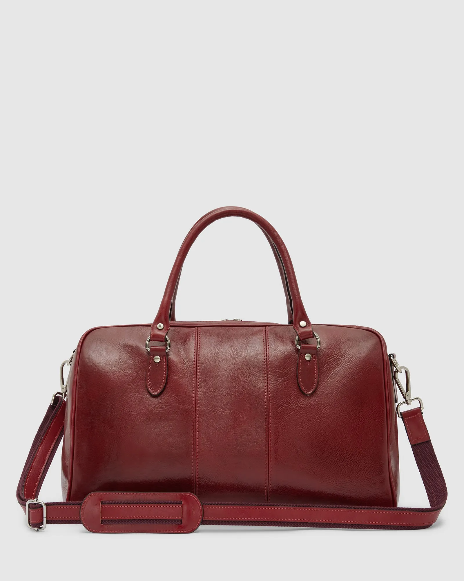 Albertis Piccolo Red Leather Duffle Bag