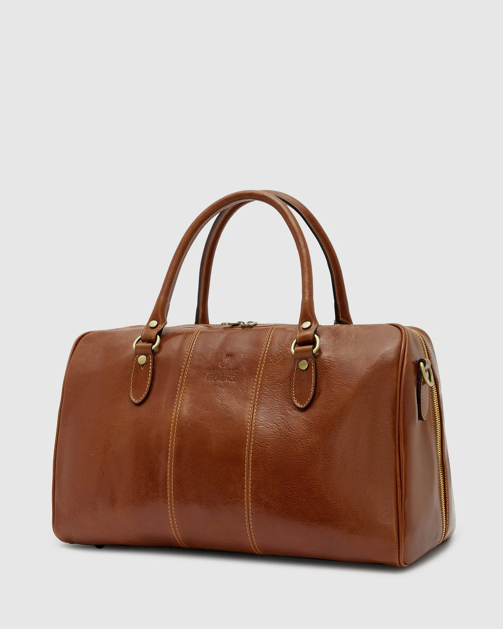 Albertis Piccolo Tan Leather Duffle Bag