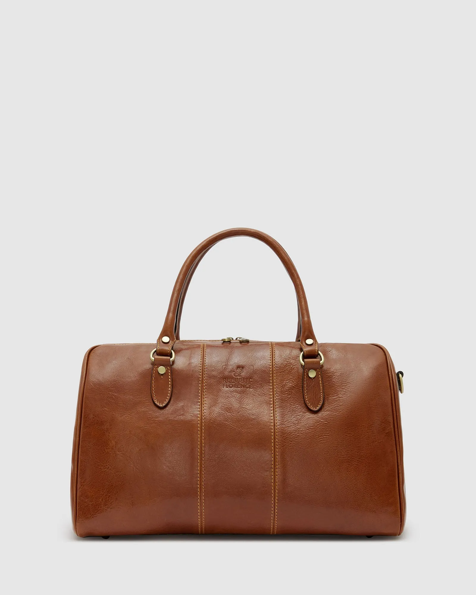 Albertis Piccolo Tan Leather Duffle Bag