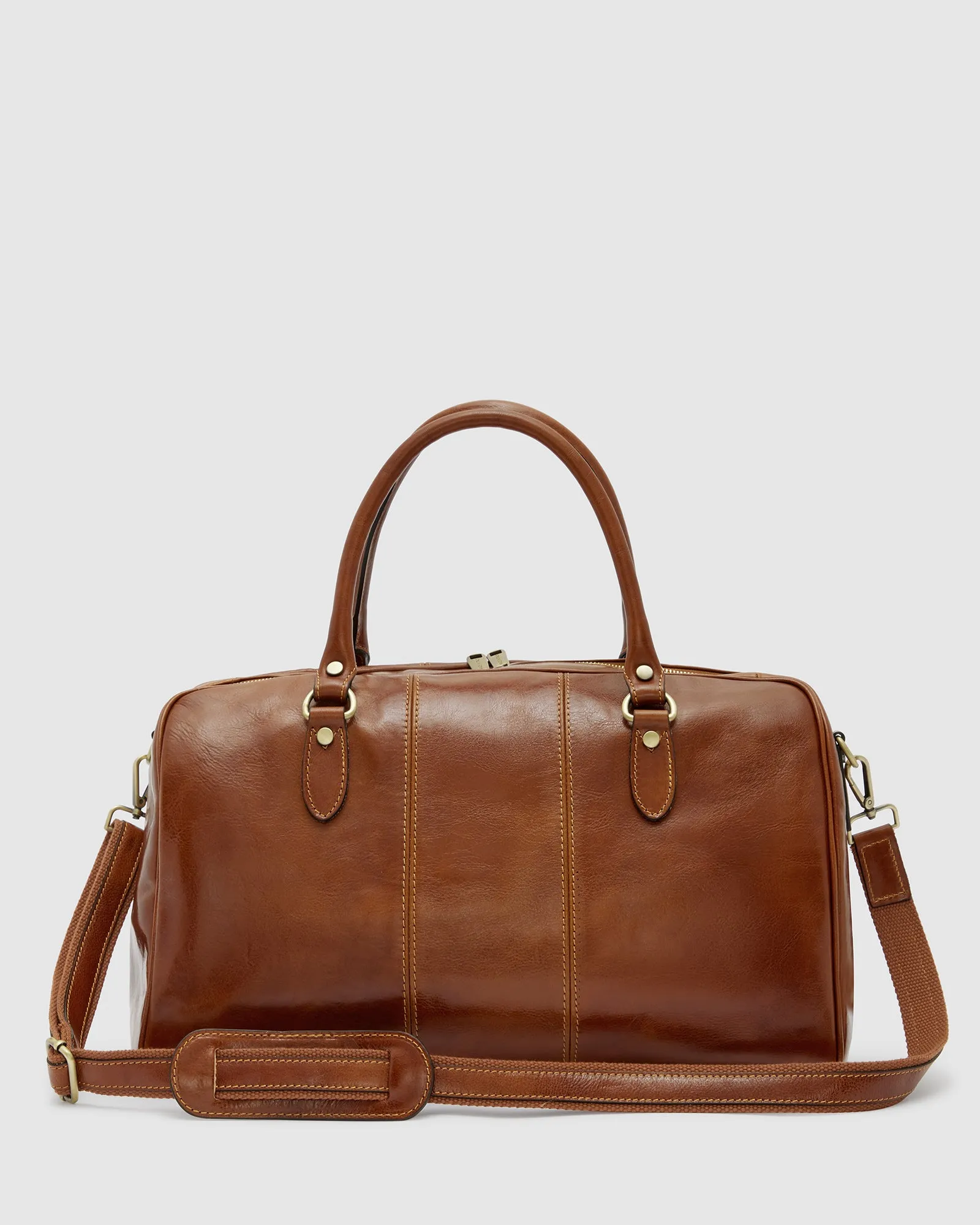 Albertis Piccolo Tan Leather Duffle Bag
