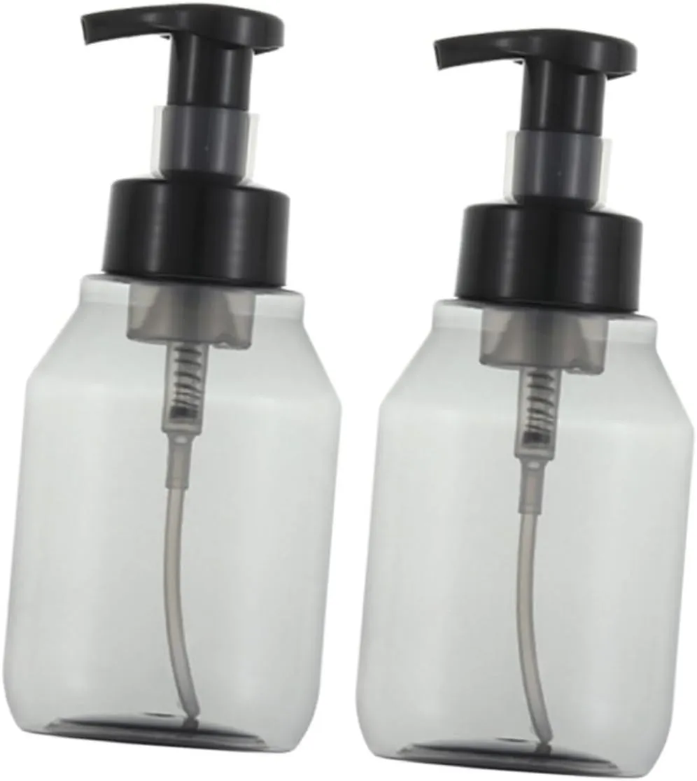 Alipis 3sets 2pcs Pump Foaming Bottle Transparent Black Makeup Press Bottles for Women for Shampoo Conditioner Body Wash Travel Friendly Leak Flexible Containers 2pcs*3
