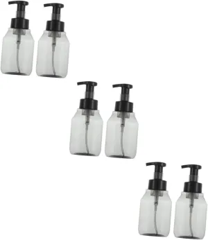 Alipis 3sets 2pcs Pump Foaming Bottle Transparent Black Makeup Press Bottles for Women for Shampoo Conditioner Body Wash Travel Friendly Leak Flexible Containers 2pcs*3