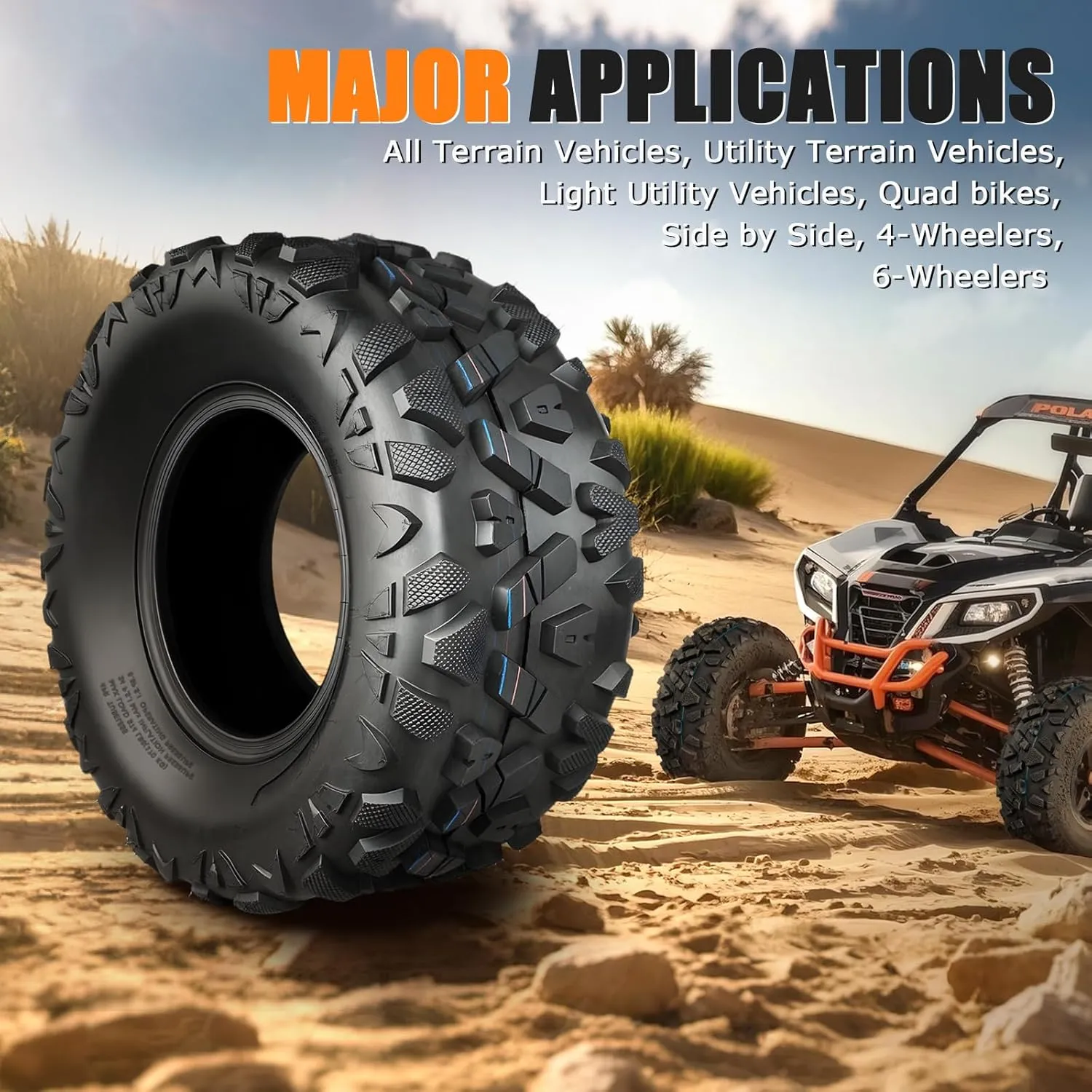 All Terrain Tires 23x7-10 ATV UTV Trail Sand Mud Off-Road Tire, 4-Ply Tubeless, Set of 2