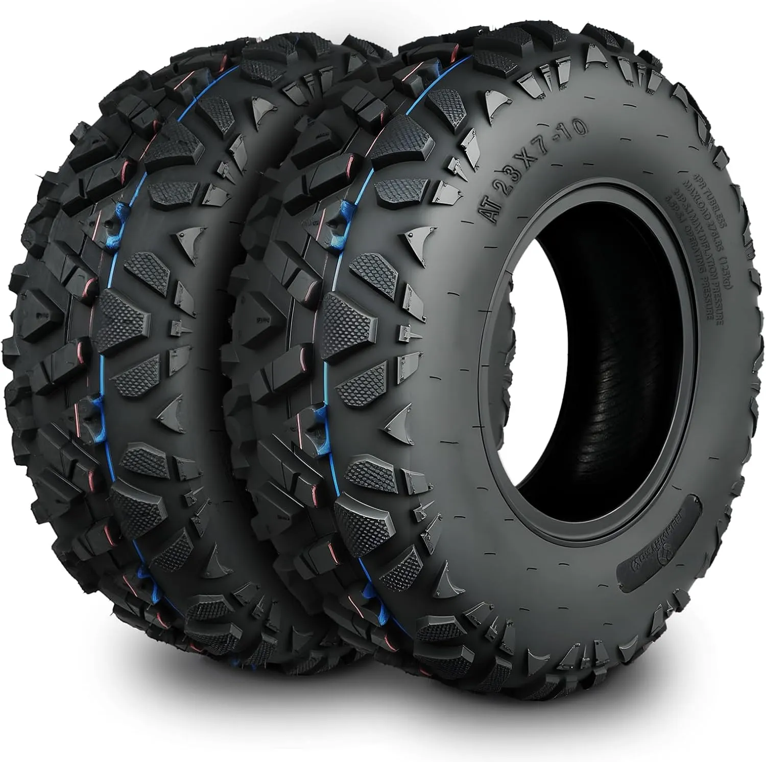 All Terrain Tires 23x7-10 ATV UTV Trail Sand Mud Off-Road Tire, 4-Ply Tubeless, Set of 2
