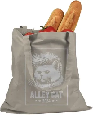 Alley Cat for President Election 2024 Cotton Canvas Tote Bag
