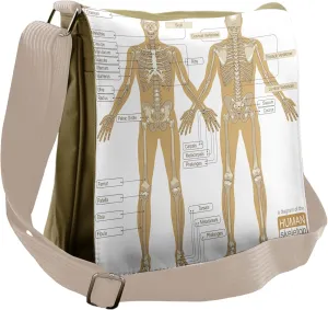 Ambesonne Anatomy Messenger Bag, Human Skeleton System, Unisex Cross-body