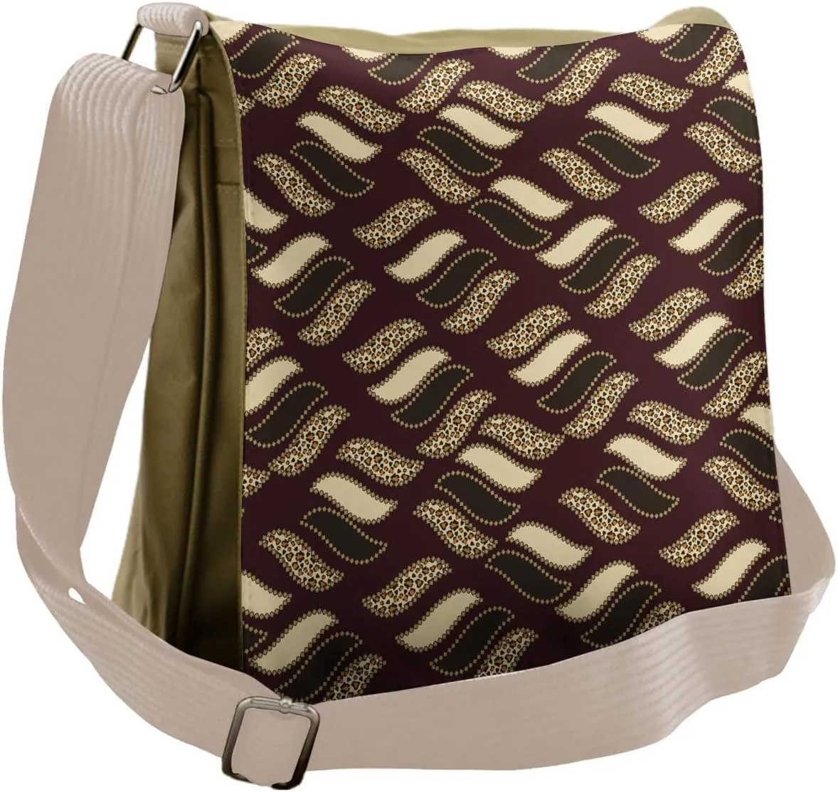 Ambesonne Brown Messenger Bag, Cheetah Skin Pattern Savannah, Unisex Cross-body