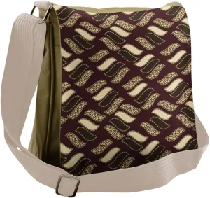 Ambesonne Brown Messenger Bag, Cheetah Skin Pattern Savannah, Unisex Cross-body