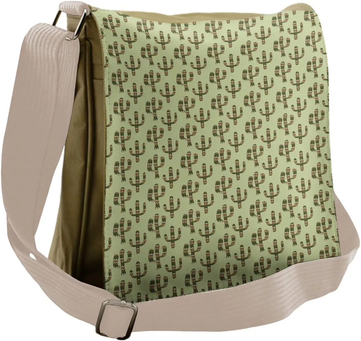 Ambesonne Cactus Messenger Bag, Mexican Inspired Flora, Unisex Cross-body