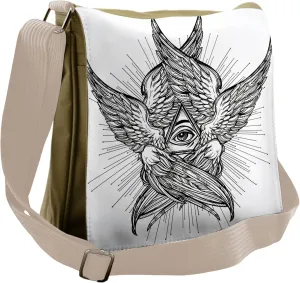 Ambesonne Eye Messenger Bag, Providence Vintage Angel, Unisex Cross-body