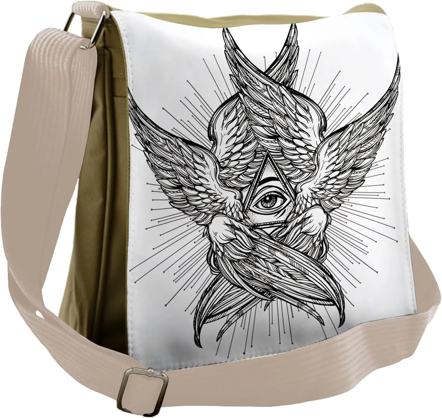 Ambesonne Eye Messenger Bag, Providence Vintage Angel, Unisex Cross-body