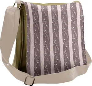 Ambesonne Floral Messenger Bag, Earthen Toned Autumn, Unisex Cross-body