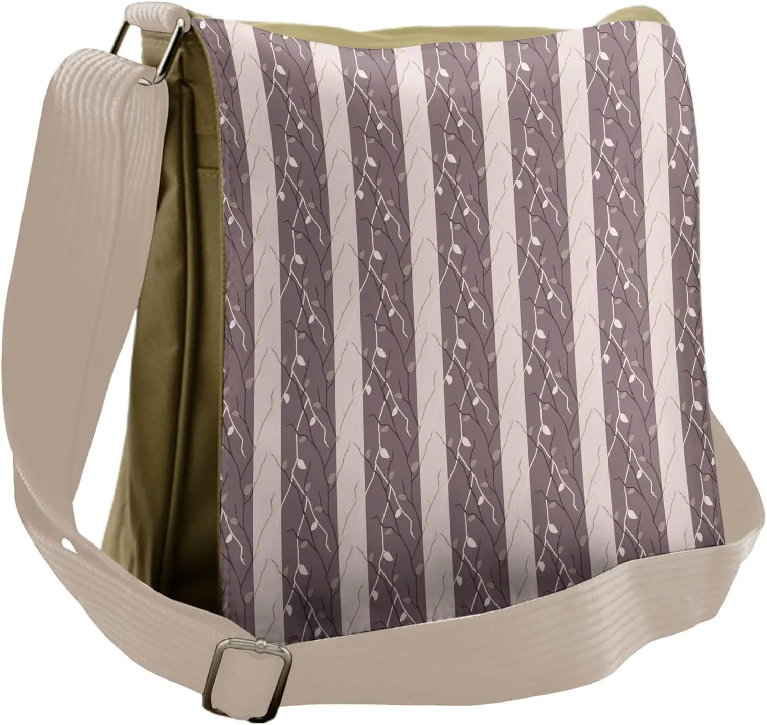 Ambesonne Floral Messenger Bag, Earthen Toned Autumn, Unisex Cross-body