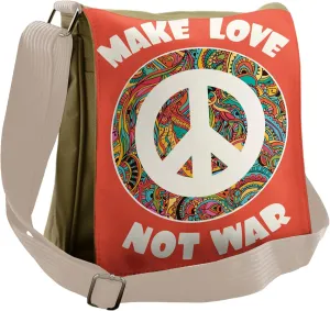Ambesonne Hippie Messenger Bag, Youth History Politics, Unisex Cross-body