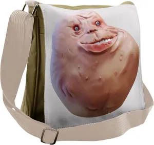 Ambesonne Humor Messenger Bag, Forever Alone Rage Face, Unisex Cross-body