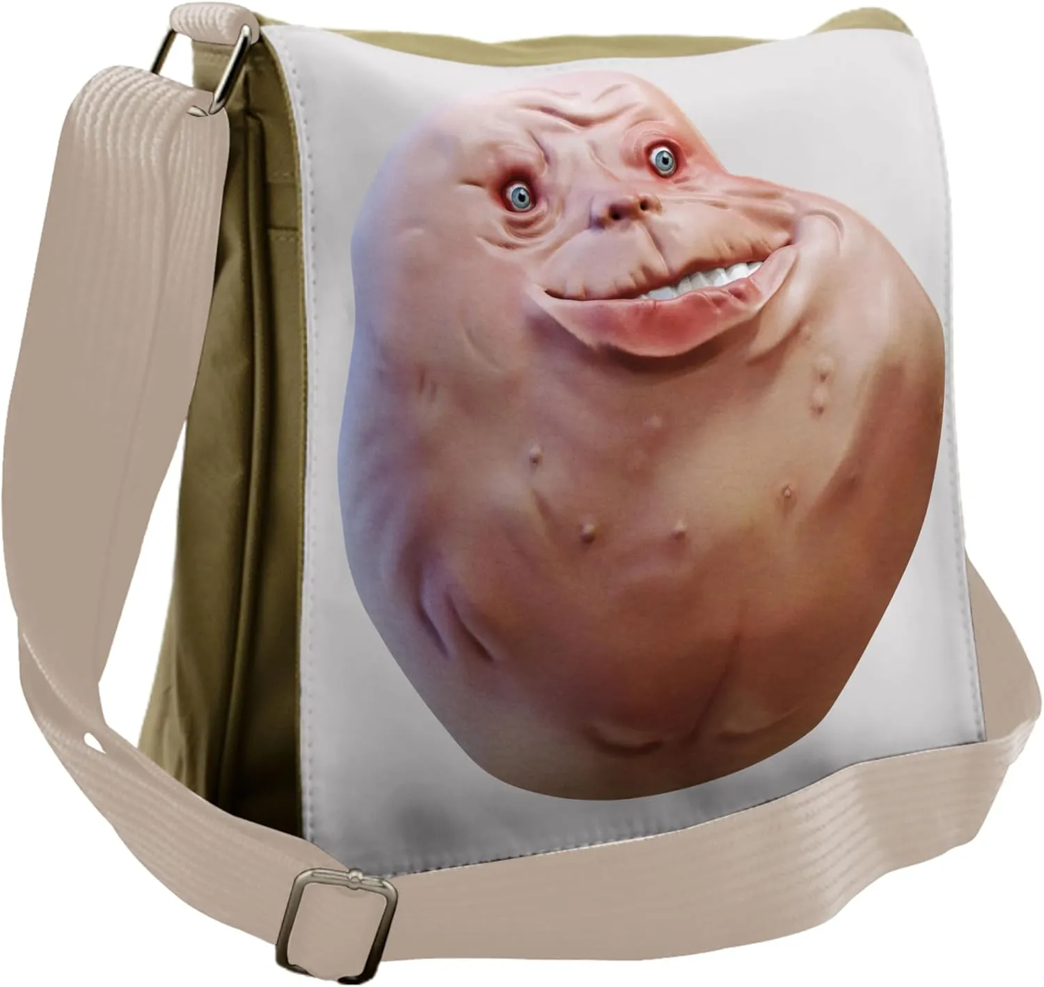 Ambesonne Humor Messenger Bag, Forever Alone Rage Face, Unisex Cross-body