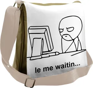 Ambesonne Humor Messenger Bag, Fun Comics Meme Face, Unisex Cross-body